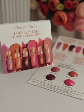 2 Charlotte Tilbury UnReal Blush Healthy Glow Stick Sample Rosy,peach 4 X 0.53g